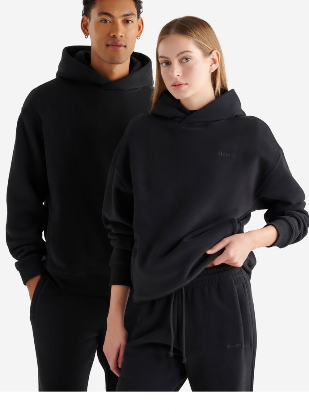 Roots Men's Cloud One Fit Hoodie. Black NWT Size M